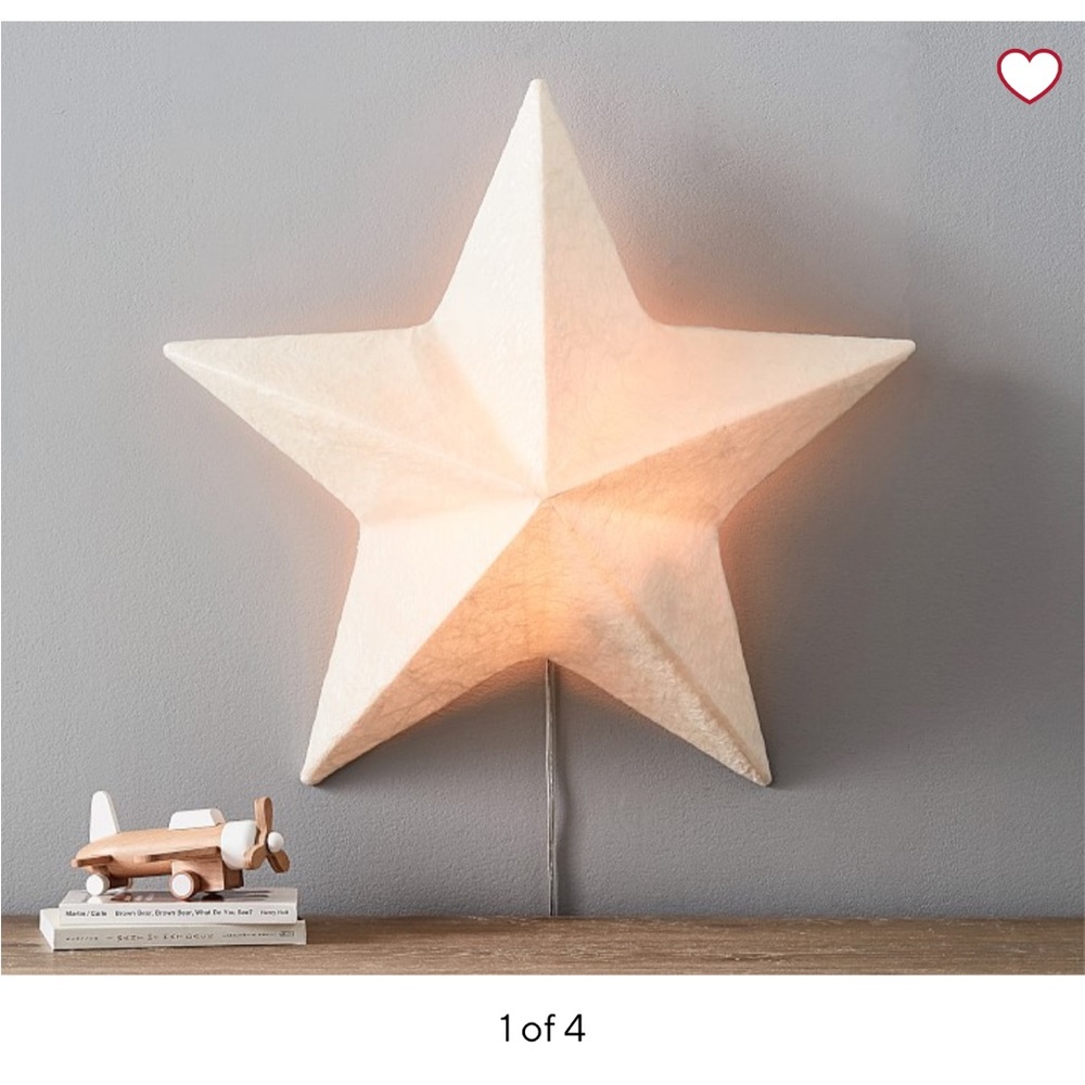 Pottery Barn Kids Paper Mache Light Up Star Nursery Wall Decor
